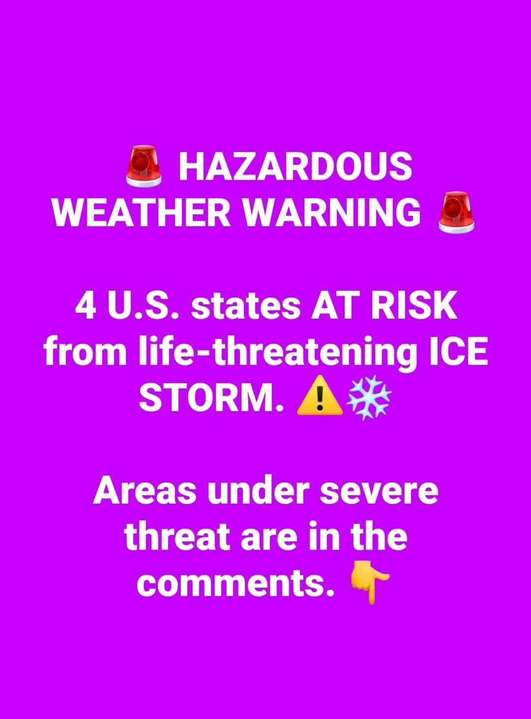 4 US States Under Threat from Hazardous Ice Storm – Warning Details