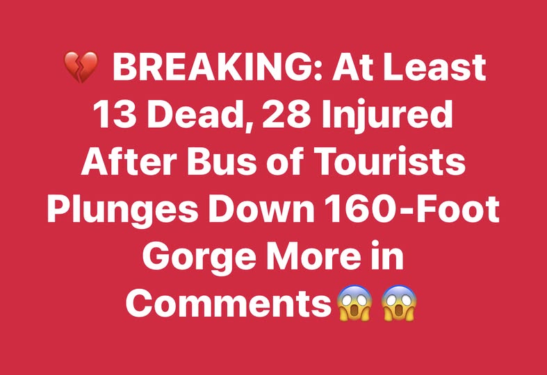 💔 BREAKING: At Least 13 Dead, 28 Injured After Bus of Tourists Plunges Down 160-Foot Gorge More in Comments