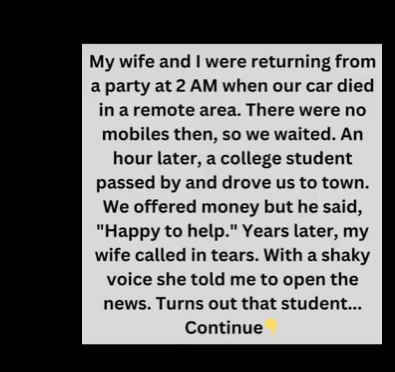 The Night We Were Saved by a Future Criminal