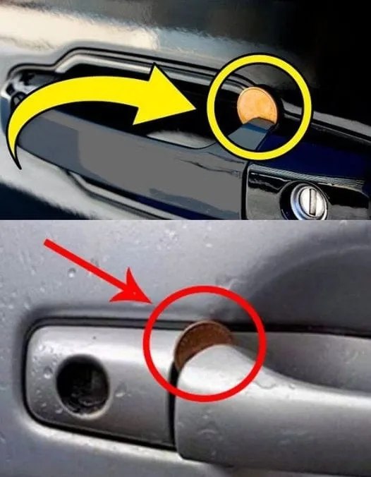 If you see a coin stuck in your car door handle, you’d better call the…
