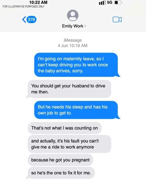 My Coworker Wants My Husband to Drive Her to Work While I’m on Maternity Leave — That’s Not Even the Craziest Part