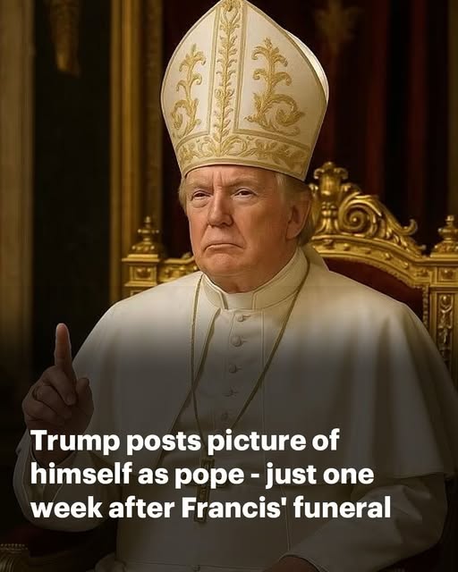 Donald Trump posts picture of HIMSELF as pope just a week after Francis’ funeral – as cardinals gather to elect new leader of the Catholic Church